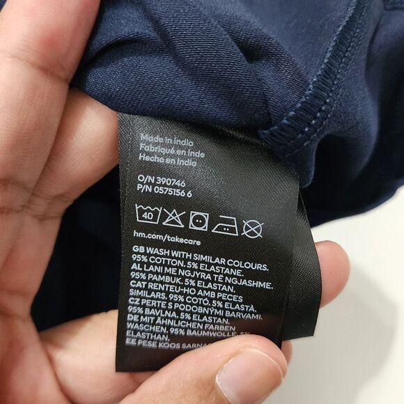 H&M Girls Long Sleeve Navy Dark Blue Shirt Size 6x NEW without Tags - Picture 3 of 3